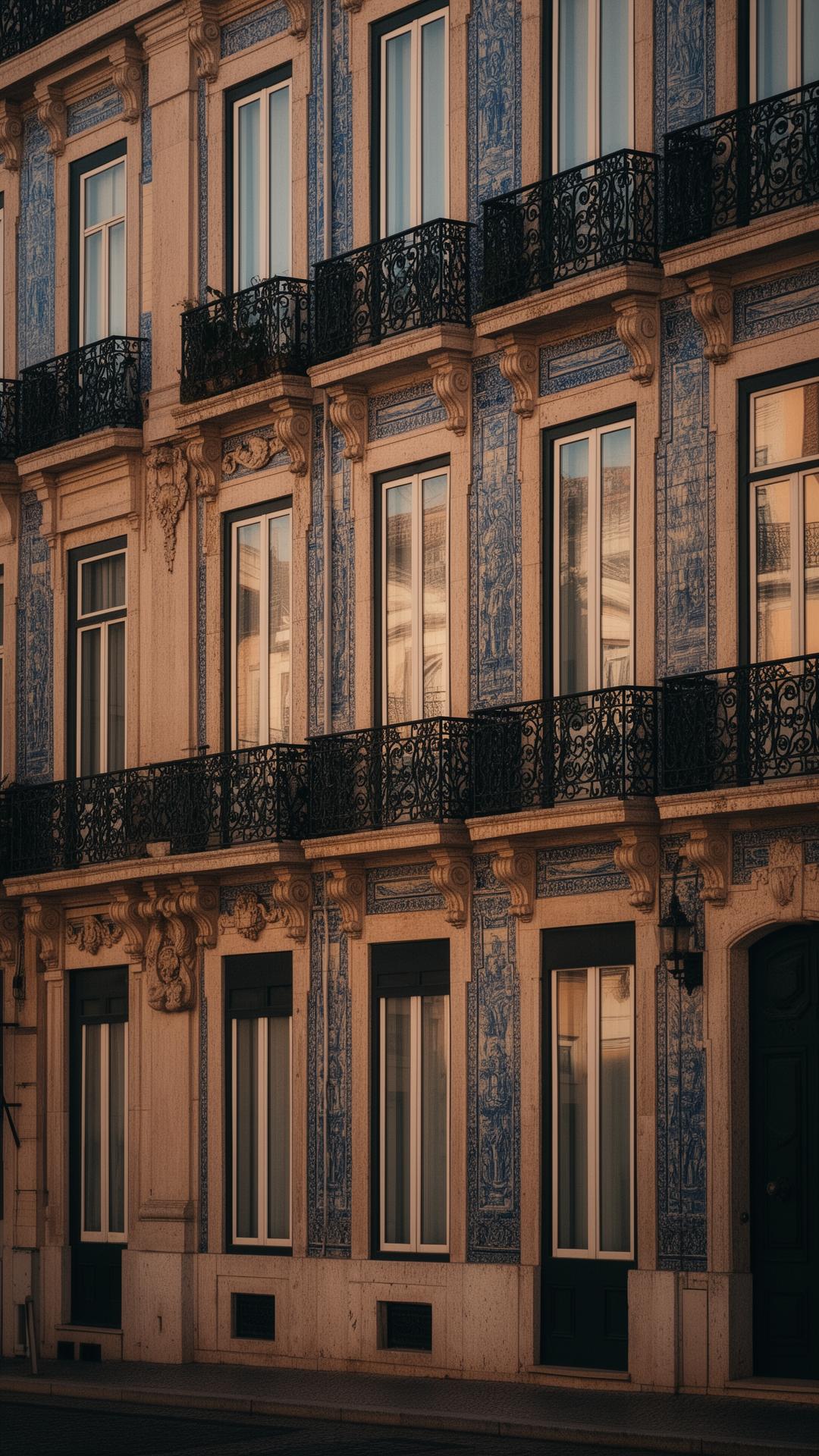 Lisbon facade with azulejo tiles